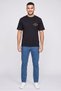 Men Crew Neck Brand Logo Short Sleeve T-Shirt, Black - 2