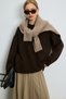 Pamela Sheep's Wool Blended Knitwear Sweater Dark Brown - 4