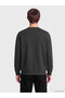 Özmarka New Season Gray Crew Neck Printed Men's Sweatshirt - 4