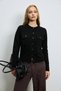 Zendaya Wool Blend Buttoned Crew Neck Cardigan Black - 5