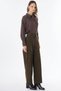 Wide Leg Velvet Trousers Khaki - 7