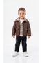 Baby Boy Top and Bottom Set with Leather Jacket