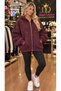 Women's 3 Thread Low-Thread Hooded Zippered Oversize Sweatshirt - 2