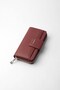 Genuine Leather Women's Wallet with Horizontal Zipper and Magnet, Claret Red - 65280 - 2