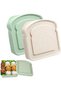 Toast Shaped Sandwich Containers,14oz Plastic Lunch Boxes,Microwave and Dishwasher Safe Food Storage for Work and Camping,2 Pack