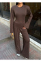 Women's Waist Tie Detailed Top and Bottom Set - 8