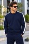 Men's Crewneck Sweatshirt with Striped Details