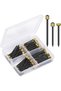 90PCS Picture Hanging Kit,3 Sizes Wall Decorative Nails for Frames,Alloy Steel and Brass Hardware with Storage Box