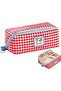 Large Capacity Stationery Organizer and Cosmetic Bag,Red Polyester Pencil Case for Pens and Markers