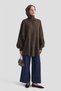 Textured Jacquard Fabric Tunic Brown - 2