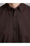 Dark Brown Regular Fit Long Sleeve Shirt 50331442-Vr084 - 6