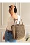 Handmade Straw Handle Bag, Paper Rope Hand-Knitted Beach Bag - 2