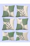 Bohemian Boho Themed Green Cream Color Digital Printed Gift Throw Pillow Cover Set of 6 Boho