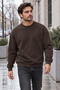 Men's Brown Thessaloniki Fabric Crew Neck Sweatshirt - 7