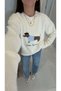 Lucky Ecru Dog Figured Knitwear