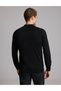 Black Slim Fit Buttoned Polo Collar Basic Knitwear Sweater 50331477-Vr046 - 5