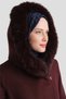 Fur Wool Cashmere Coat Burgundy - 5