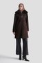 Fur Collared Cashmere Coat Brown - 3