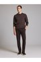 Dark Brown Regular Fit Crew Neck Sweatshirt 50332670-Vr084 - 4