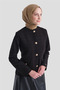 Gold Buttoned Jacquard Jacket Black - 6