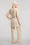 Women's Beige Short Kimono 3-Piece Set Soft Textured Stylish Comfortable Home Wear Set - 8