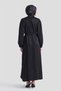 Tie-Waist Satin Dress Black - 6