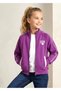 Bamboo Fabric Thin Shredded Cotton Purple Winter Girls' Sports Jacket - 2