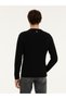 Black Regular Fit Wool Blend Crew Neck Knitwear Sweater 50277314-Vr046 - 5