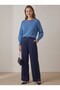 Purple Blue Striped Crew Neck Ribbed Detailed Knitwear Sweater - 5