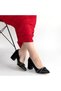 Zenta Black Leather Heeled Shoes - 4