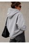 Mooda Women's Pink Oversize Hooded Sweatshirt with Printed Kangaroo Pocket - 2