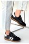 Zerti Black Leather Lace-Up Sports Shoes - 3