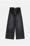 Women's Dark Smoked 2W6-1 Palazzo Fit Special Design Denim Jeans - 6