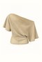 Silvery Boat Neck Beige Blouse - 3