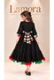 UAE National Day Black Cutwork Tulle Dress for Girls with Flag Trim - 8