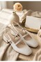 Liva White Skin Heeled Shoes - 2