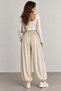 Women's Casual Shalwar Trousers with Elastic Waist and Laces - 4