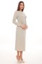 Silvery Cross Detail Midi Dress – Stone Color - 2