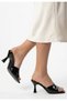 Redi Black Patent Leather Heeled Slippers - 2