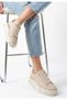 Bebi Beige Leather Laced Sports Shoes - 2