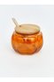 2-Piece Glass Storage Container Set with Wooden Lid and Pumpkin Appearance - 12 X 12 X 8.7 cm - 4