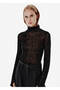 Fine Textured Micro Sequin Black Knitwear Top
