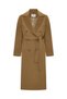 Regular Fit Belt Detail Double-Breasted Camel Coat - 6