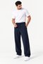 Men's Regenerated Fabric Navy Blue Sweatpants with Side Piping and Raised Pockets - 2