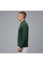 Unisex Dark Green Long Sleeve Polo Collar Lacoste T-Shirt - Suitable for School, High School, Adult Use 100% Cotton - 2