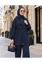 Nova Zippered Hooded Modal Pants Set Navy Blue - 3
