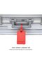 PU Luggage Tag, Travel ID Tag with Privacy Flap, Card, Reinforced Stitching & Secure Buckle Attachment Strap, Red - 3