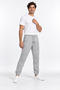 Men's Regenerated Fabric Elasticated Grey Sweatpants with Leg Pockets
