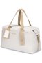 18.7-Inch Urban Duffle Bag, Water-Resistant Polyester Weekender & Gym Bag with Front/Back Pockets, Internal Mesh Organizers, Adjustable Shoulder Strap & Luggage Tag, Beige