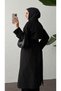 Belted Trench Coat - Black - 5